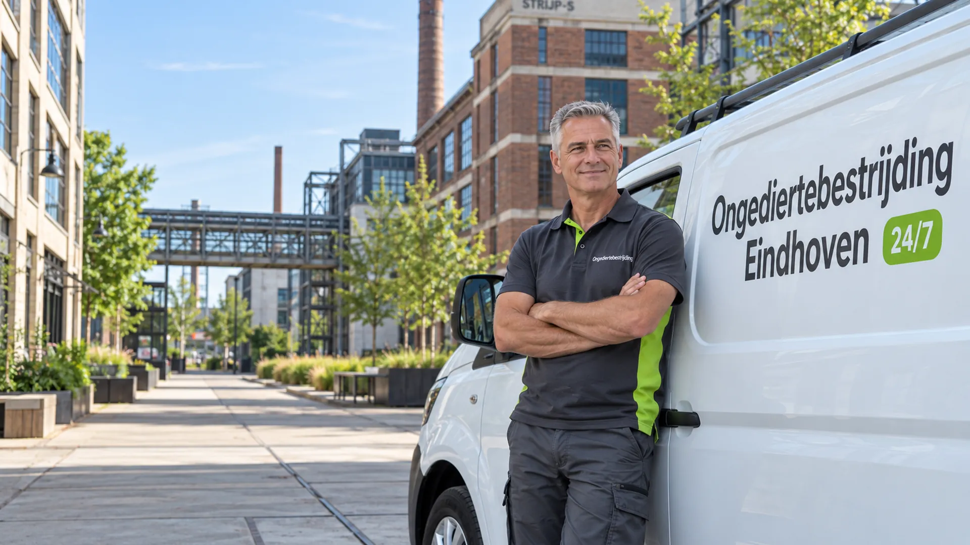Ongediertebestrijding Eindhoven: bestrijder van Ongediertebestrijding Eindhoven bij de bedrijfsbus
